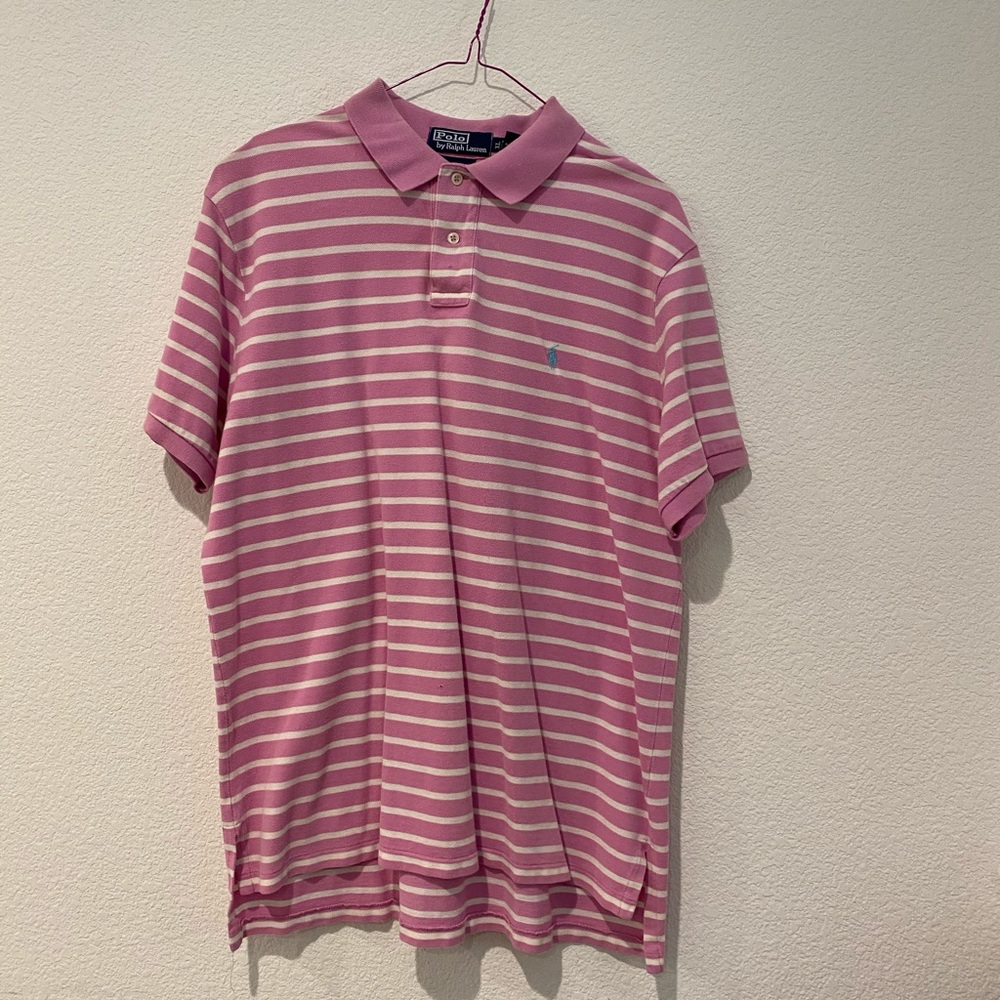 POLO Ralph Lauren Pink and White Striped Shirt